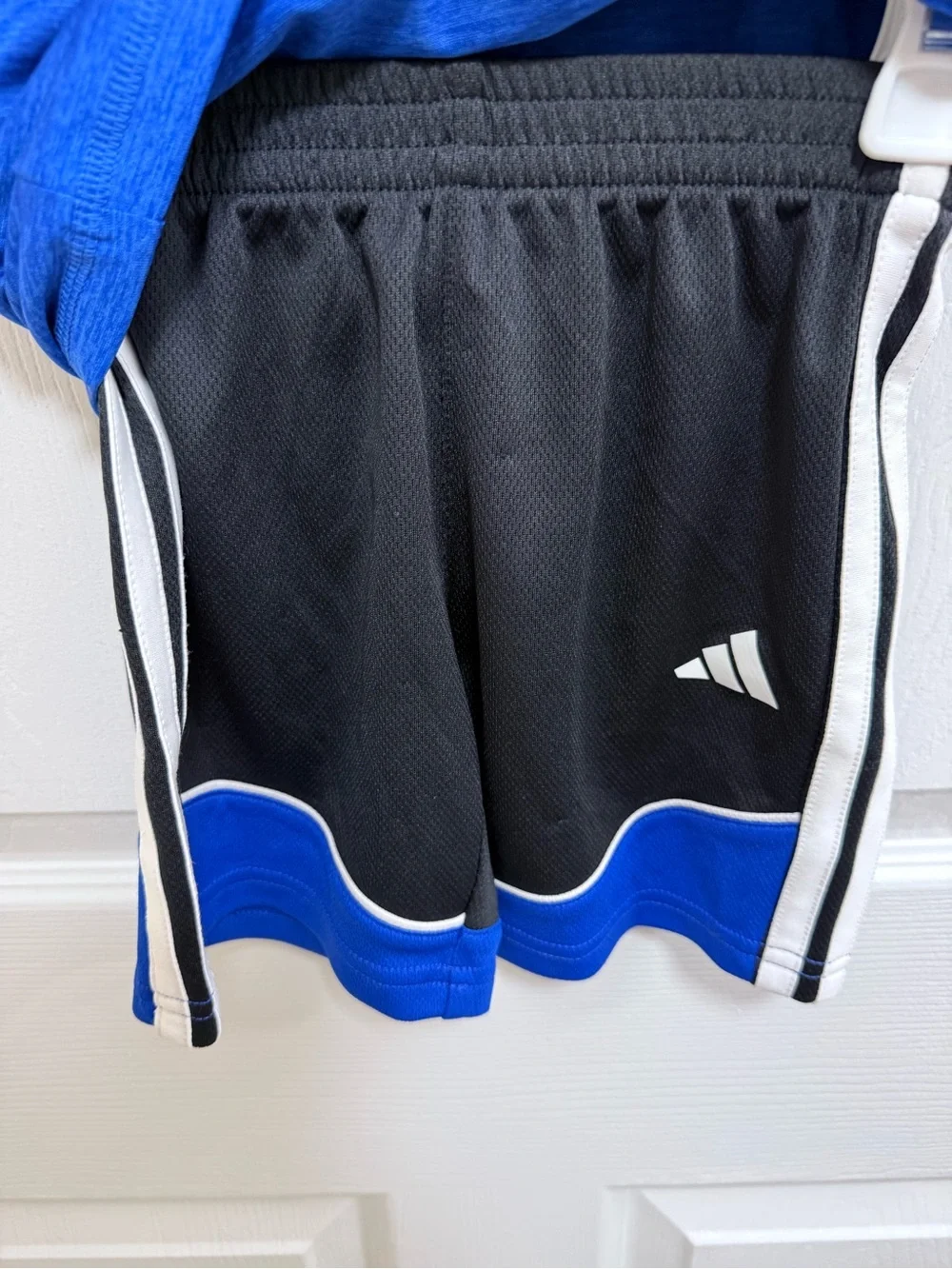adidas Royal Blue Short-Sleeve Soccer Graphic Tee and Short Set, Size 4T